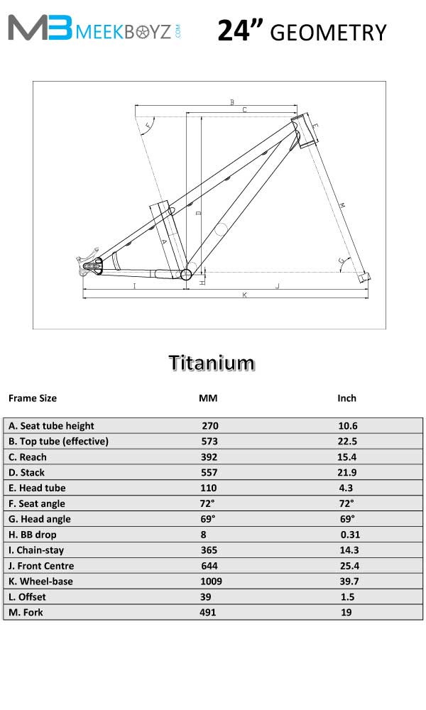24" Titanium Dirt Jumper Geometry